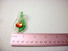 Frosted White Green Orange Glass Italian Murano Pendant 71218H