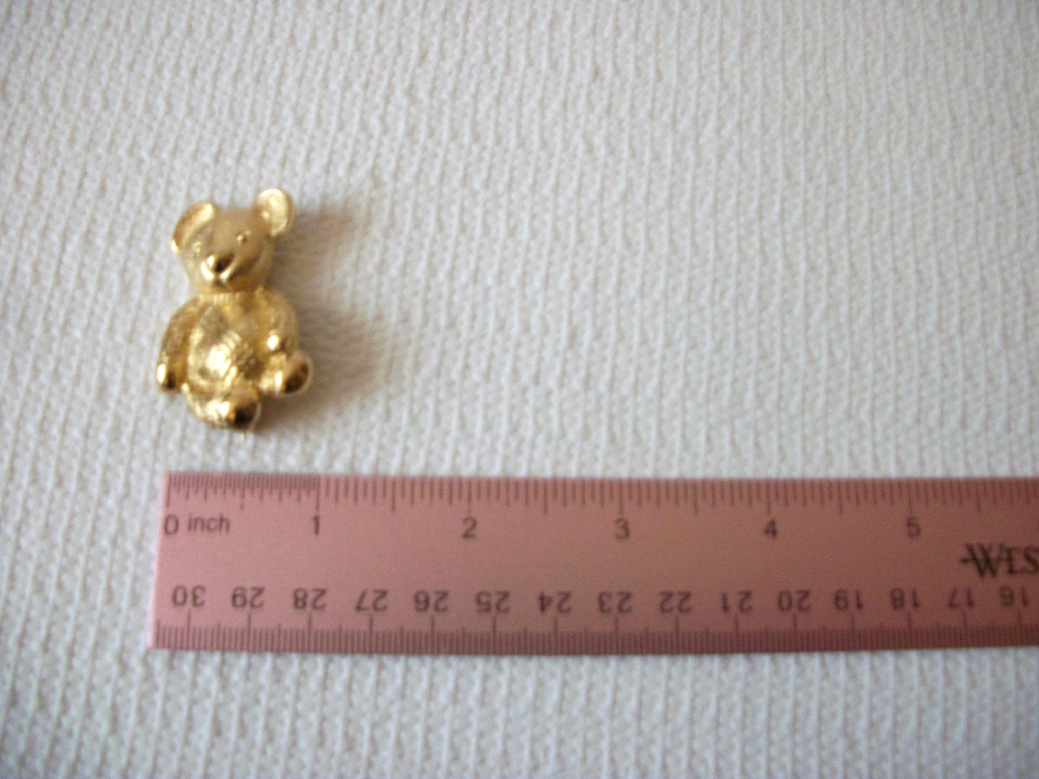 Gift Worthy BURBERRY Stamped Gold Tone Bear Pin 71218S