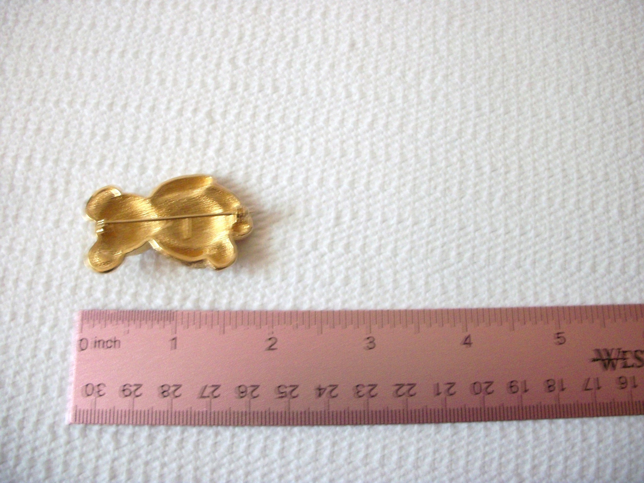 Gift Worthy BURBERRY Stamped Gold Tone Bear Pin 71218S