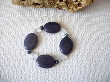Vintage Purple Stone Glass Bracelet 71218Z