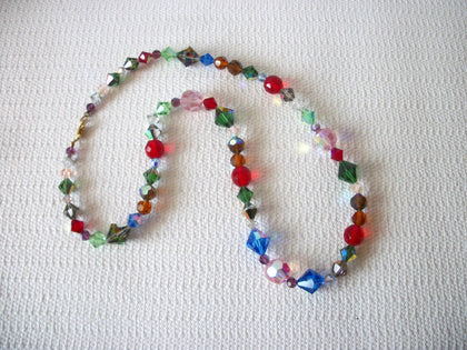 Vintage Colorful 24 Inch Czech Glass Necklace 71218Z