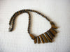 RAW African Hematite Tiger Stone Fan Necklace 71218Z