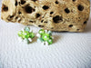 Vintage Glass Milk Green Blue Cluster Clip On Earrings 71218Z