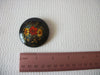 Vintage Signed Russian Lacquer Floral Pin 71218T