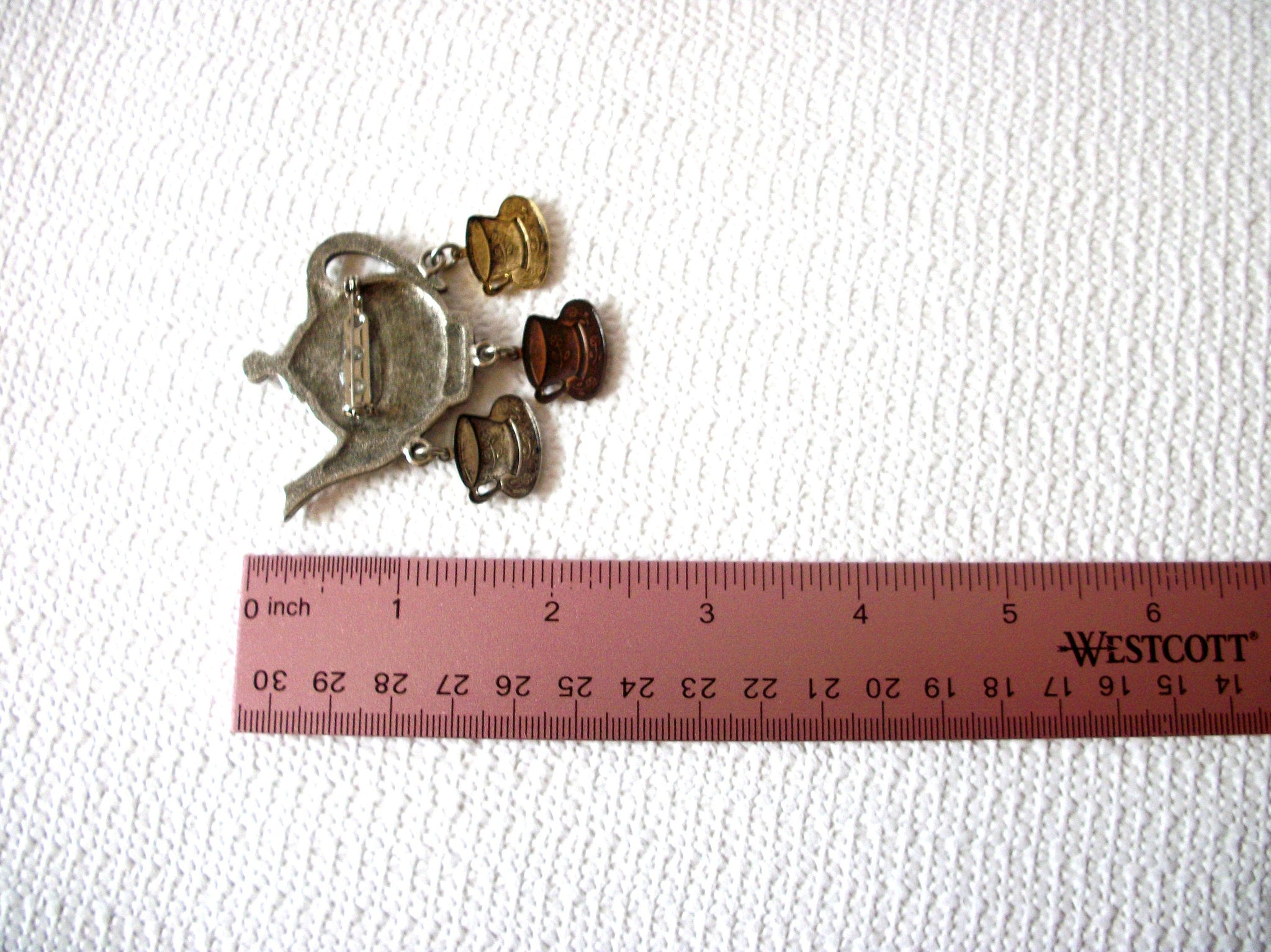 Vintage Rustic Tea Lovers Brooch Pin 71218Z