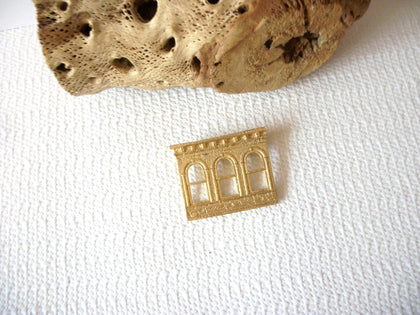 Vintage Gold Tone Textured Brooch Pin 71218Z