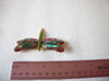 Vintage JOAN Rivers Large Abalone Paua Shell Rhinestones Dragonfly Brooch Pin 71218Z