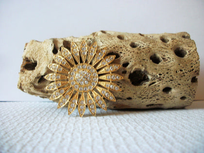 Vintage Floral Clear Rhinestones Pin 71218T
