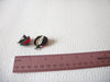 Vintage AUSTRIA Dark Metal Austrian Glass Clip On Earrings 71218T